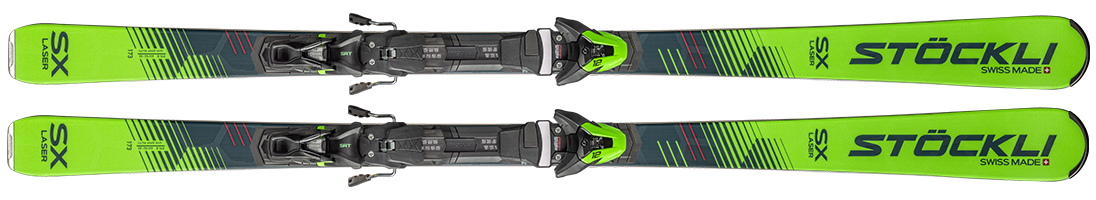 Lyže Laser SX + Vázání SRT12 + Deska SRT Speed D20, Zelená, Černá