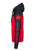 Pánská mikina fullzip s kapucí, červená, černá 2022/23