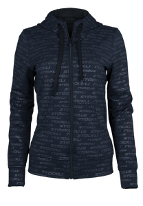 Dámská mikina s kapucí fullzip, černá