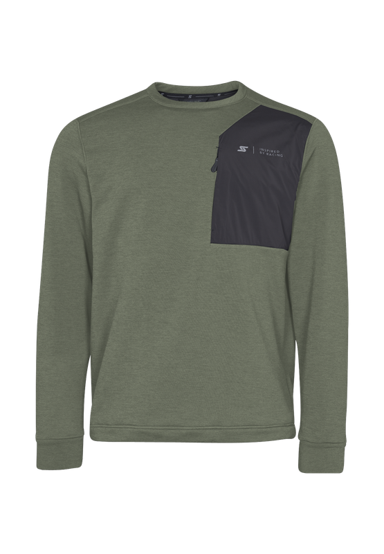 Pánský svetr Stöckli Crewneck melange – mechově zelená 2026/27