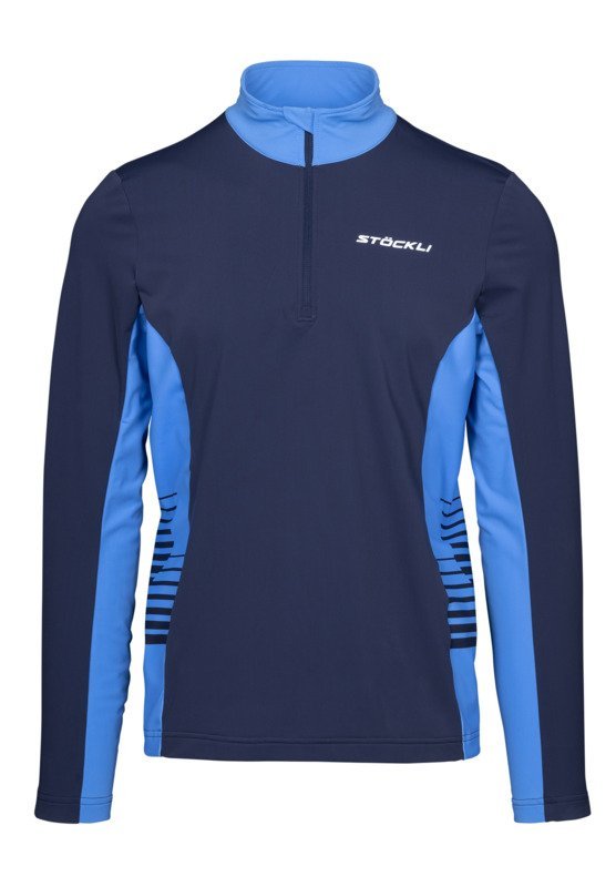 Pánské funkční tričko s dlouhým rukávem, námořnická modř, azurově modrá 2024/25