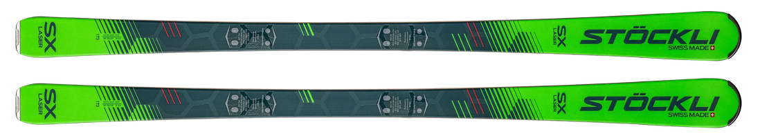 Lyže Laser SX + Vázání SRT12 + Deska SRT Speed D20, Zelená, Černá